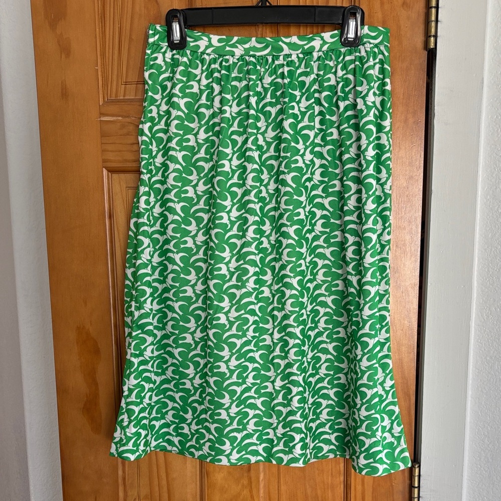 Green and White Vintage Women's Skirt